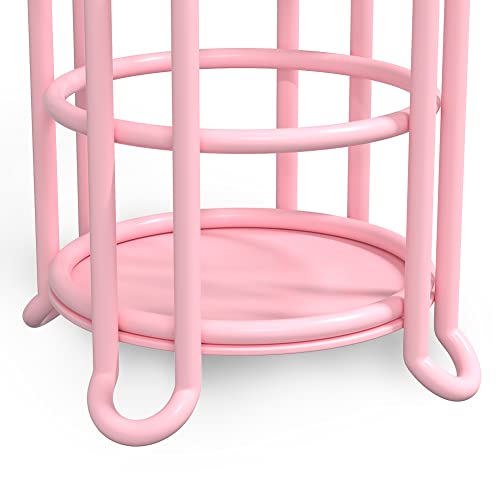 Pink Toilet Paper Holder Stand Tissue Holder for Bathroom Floor Standing Toilet Roll Dispenser Storage 4 Reserve Mega Rolls, Phone, Wipes - color: D-pink