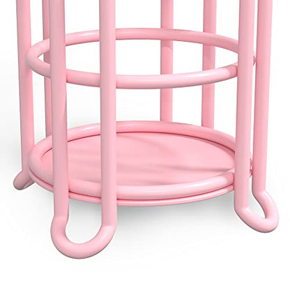 Pink Toilet Paper Holder Stand Tissue Holder for Bathroom Floor Standing Toilet Roll Dispenser Storage 4 Reserve Mega Rolls, Phone, Wipes - color: D-pink