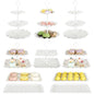 Biodegradable Cupcake Stand Holder, Dessert Table Display Set, Treat Table Candy Cake Desert Tiered Tray, 3 Tier Serving Trays for Tea Party, Wedding Baby Shower Bridal Shower Decorations（10 PCS ）