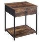 SONGMICS BELLAH Collection - Nightstand, Side Table, End Table, Bedroom, Living Room, Steel, 1 Drawer, Shelf, Industrial, Rustic Brown and Ink Black ULGS20H - color: Rustic Brown + Ink Black, size: 1 Drawer
