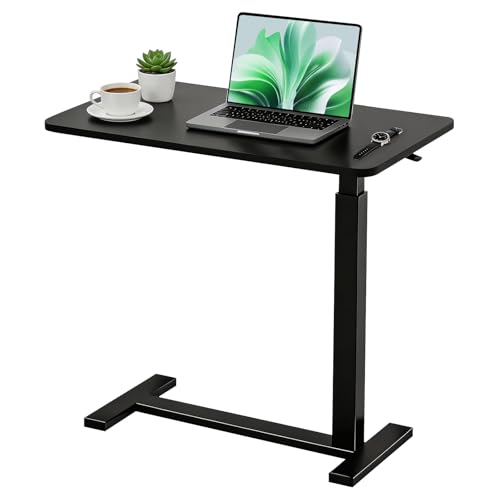 Mobile Standing Desk, Adjustable Height Desk with Hidden Casters, Portable Laptop Computer Table with Rolling Wheels, for Sit Stand Workstation, Compact and Sturdy for Home, Office, Dorm, Black - color: Black, style: Height Adjustable
