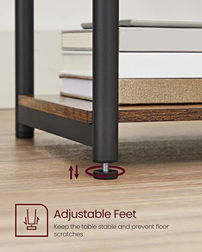 VASAGLE Side Tables Set of 2, Small End Table, Nightstand for Living Room, Bedroom, Office, Bathroom, Rustic Brown and Black ULET272B01 - color: Rustic Brown + Black