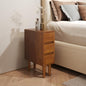 Narrow Nightstand with 3 Drawers Narrow Night Stand Solid Wood Bedside Table Mid Century Modern Nightstand Wooden End Table for Bedroom, Study, Office - color: Walnut-3d, size: 15.75''×8''×23.62''