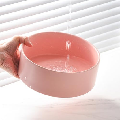 6'' Ceramic Dog Bowl - 30Oz Classic Dogs Food & Water Bowl for Small and Medium Breed Dogs, Heavy Duty Non-Slip Dog Dishes, Food Grade Stoneware Pet Bowl, Dishwasher & Microwave Safe, Pink - color: Bowl - Pink, size: 6 inch