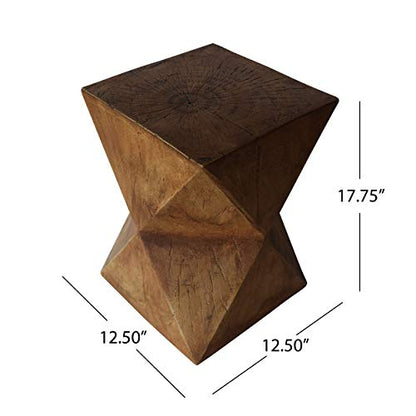 Christopher Knight Home Manuel Light-Weight Concrete Accent Table, Natural, 12.5D x 12.5W x 17.75H in - color: Manue,natural