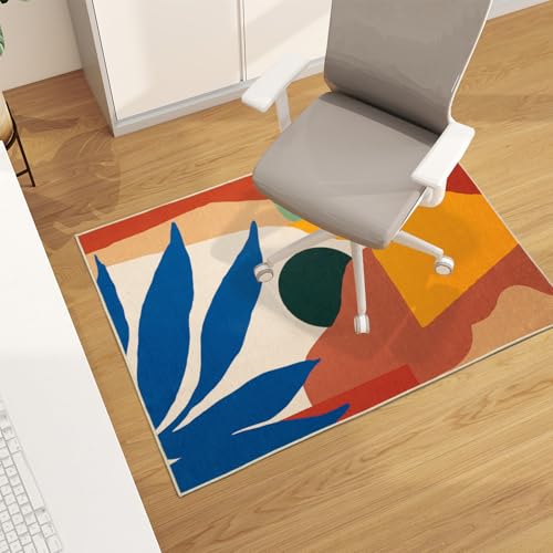 Office Chair Mat for Hardwood Floor, 48"x36" Easy Glide Computer Desk Mat Protector for Rolling Chair Under Desk Rug Nonslip Backing, Machine Wash (Modern) - color: Colorful, size: 36"x48"