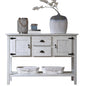 LKTART Solid Wood Farmhouse Console Table,Sofa Table with Storage Drawers and Shelves,Entryway Table for Entry Hallway Foyer Sofa Side Table,Easy Assembled (46.5" Antique White) - color: Antique White