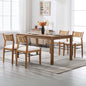 BESTANO Modern Armless Dining Chairs with Rope Woven Back Set of 4, Beige Linen Fabric Upholstered Kitchen & Dining Room Chairs, Mid-Century Classic Farmhouse Wooden Side Chair - color: Beige, size: 4 Chairs