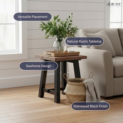 Alaterre Furniture Adam 21 Solid Wood Side Tabl