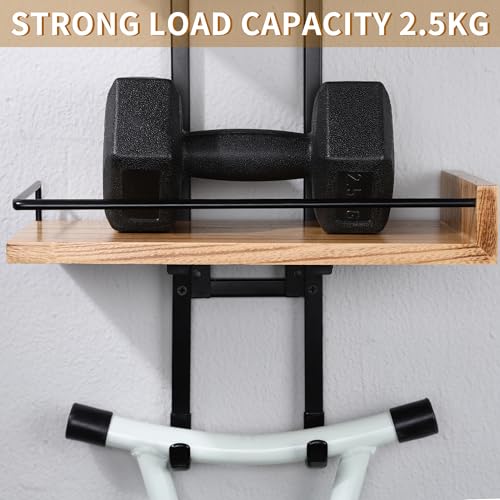 Ironing Board Hanger Wall Mount with Adjustable 2-Large Storage Shelves, Heavy Duty Space Saving Iron and Ironing Board Holder for Laundry Room, T&Y Leg Shaped, Carbonized Black - color: Black-a