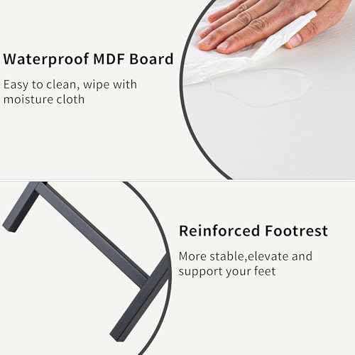 Acovy Foldable TV Trays, Small Folding Table, TV Trays Set of 2, TV Dinner Tray, Side Table for Bed, Couch, Portable Easy to Move, White - color: White-2pcs