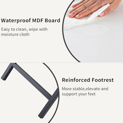 Acovy Foldable TV Trays, Small Folding Table, TV Trays Set of 2, TV Dinner Tray, Side Table for Bed, Couch, Portable Easy to Move, White - color: White-2pcs