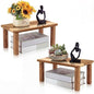 RattanView 2 Pcs Extra Large 15 Inches 14 Inches Acacia Wooden Riser Wooden Countertop Organizer Display Shelf for Top of Desk Home Office Bathroom Coffee Table Display Stand - size: 15× 7.5× 6 ,14 × 7 × 5.5 Inches