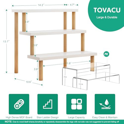 Windowsill Plant Stand Shelf 3 Tiers Desktop Organization and Storage Shelf Bathroom Countertop Corner Cupcake Display Stand for Table Wood Ladder,White - size: 3 Tiers