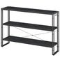 HCHQHS Bookshelf, 3-Tier Industrial Bookcase, Black Open Book Shelf, Freestanding Horizontal Bookshelves with Metal Frame - color: Black, size: 3-Tier (47"W x 33.5"H)