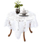 JJUNW Small Square Tablecloth, Lace Doilies, Beige Square Tablecloths Side Table Cover, Crochet Tablecloth for Round Coffee Table Topper Furniture 35 X 35 Inch