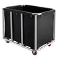 Commercial Laundry Cart with Wheels,400L Large Industrial Laundry Cart,Commercial Laundry Basket with Sturdy Stainless Steel Frame and Oxford Bag for Home Hotel Hospital 440 lbs (Black) - color: Black