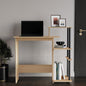 Elegance Writing Desk with Multi-Tier Open Shelves, Study Computer Desk for Home Office, Light Oak - color: Light Oak