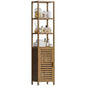 HITNET Bathroom Cabinet, Bamboo Floor Cabinet Freestanding Narrow Storage Unit with Removable Shelves, 6 Tier Tall Cabinet, Walnut - color: Walnut
