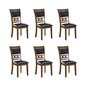 New Classic Furniture Gia Dining Chair (Set of Six), Black PU Upholstered Seat & Back Rest, Brown - color: Brown, size: Set of 6, style: Dining Chair