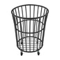 Wire Metal Rolling Laundry Basket On Wheel,Wire Laundry Basket Storage Cart | for Bathroom Bedroom Dirty Clothes Storage, 11.8in Base Diameter, 14.2(D)×15.7in(H) - size: D
