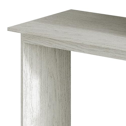 Elegance Writing Desk with Multi-Tier Open Shelves, Study Computer Desk for Home Office, Light Grey - color: Light Grey
