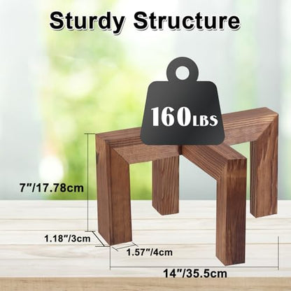 Vigordream Plant Stand, Indoor/Outdoor Wood Plant Holder, Single Flower Pot Stand, Sturdy Planter Stand (Walnut, Fit 8-15inch pots) - size: Fit 8-15inch pots