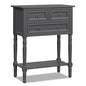 GIANTEX Console Table with 3 Drawers, 24" Rustic Entryway Table with Storage, Open Bottom Shelf, Compact Hallway Table, Small Sofa Side Table for Living Room, Bedroom, Narrow Entry Table, Gray - color: Grey