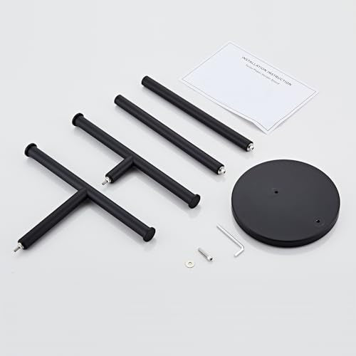 Hand Towel Holder, NEWRAIN Double Countertop Hand Towel Holder Stand, Stainless Steel Free Standing Hand Towel Rack with Heavy Base, for Bathroom Kitchen & Counter top, Matte Black - color: Matte Black, style: 2-Tier