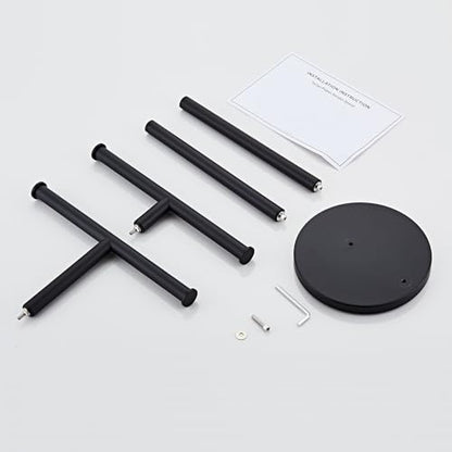 Hand Towel Holder, NEWRAIN Double Countertop Hand Towel Holder Stand, Stainless Steel Free Standing Hand Towel Rack with Heavy Base, for Bathroom Kitchen & Counter top, Matte Black - color: Matte Black, style: 2-Tier