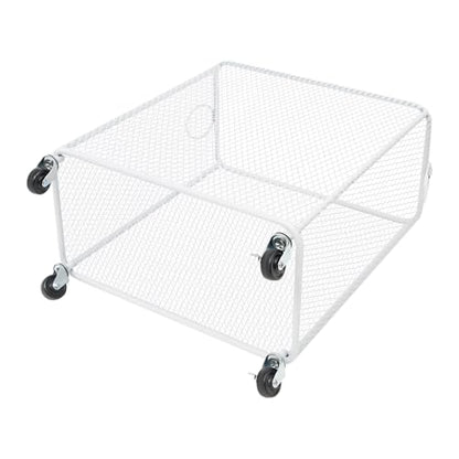 Laundry Hamper with Wheels, Rolling Laundry Basket Cart, Rectangular Metal Mesh Clothes Hamper with Metal Pull Handle for Laundry Room and Bedroom, White, 16.9" x 9" x 17.7" - color: White, size: 26.77 x 21.5 x 26in