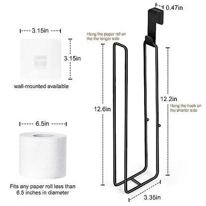 Black Bathroom Toilet Paper Roll Holder for 3 Rolls Tissue, Brushed Nickel, Over The Tank, Self-Adhesive Wall Mount, Stainless Steel (2Pcs) - color: F:hold 3 Rolls Tissue(2pcs,black)