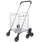 dbest Products Stair Climber Cruiser Cart Shopping Grocery Rolling Folding Laundry Basket on Wheels Foldable Utility Trolley Compact Lightweight Collapsible, Silver - color: Silver, style: Stair Climber