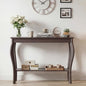 ChooChoo 39" Narrow Entryway Table with Storage Shelf, Espresso | Console Table with Curved Legs, Chic Accent Sofa Table with Shelves for Entryway, Living Room, Hallway - color: Espresso