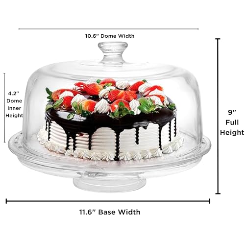 7in1 Rotating Multifunctional Acrylic Cake Stand with Lid & Cake Turntable | 12" Cake Turntable for Decorating Kit Serving Salad Bowl/Veggie Platter/Punch Bowl/Desert Platter - BPA Free - style: Multifunctional Cake Stand & Turntable