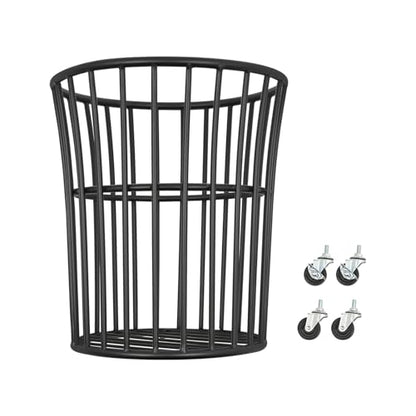 Wire Metal Rolling Laundry Basket On Wheel,Wire Laundry Basket Storage Cart | for Bathroom Bedroom Dirty Clothes Storage, 11.8in Base Diameter, 14.2(D)×15.7in(H) - size: D