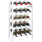SMIBUY Bamboo Wine Rack, 20 Bottles Display Holder, 5-Tier Free Standing Storage Shelves for Kitchen, Pantry, Cellar, Bar (White) - color: White