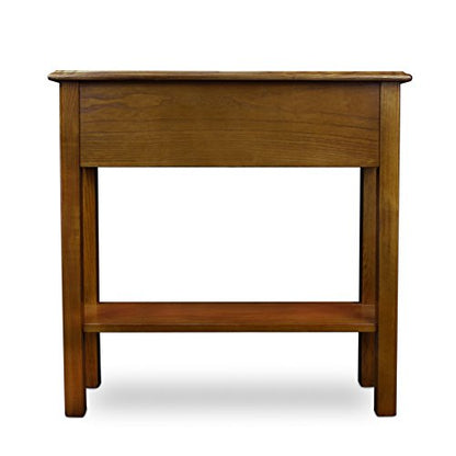 Leick Home Wave Console Table, Solid Wood, with Drawer, for Entryways, Hallways, and Living Rooms, Medium Oak, 9021-MED - color: Medium Oak