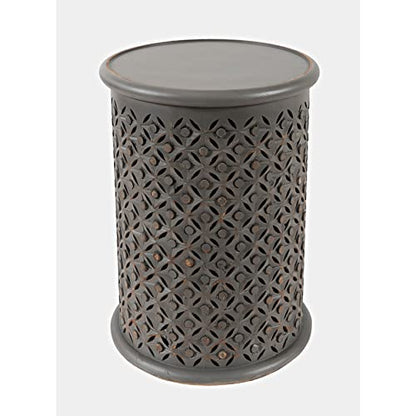 Jofran Global Archive Drum Table - Antique White, 17" W X 17" D X 23" H, Finish, (Set of 1) - color: Antique White