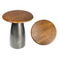 JONATHAN Y Otto 18" Round Mango Wood and Iron End Table, Modern Side Table with Curved Pedestal Base for Living Room, Bedroom, Small Spaces, Honey and Oxidized Nickel END5001A - color: Honey Wood/Oxidized Nickel, style: Round Top