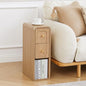 Narrow Nightstand with 2 Drawers, Small Bedside Tables, Mid-Century Modern Slim Night Stand with Storage, Wooden End Table for Small Spaces, Bedroom, Living Room (Natural-1PCS) - color: 2drawers-natural-1pcs