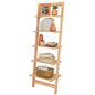 5-Tier Ladder Shelf - 50-Inch Narrow Leaning Bookshelf - Wooden Bookcase for Living Room, Bathroom, Kitchen, Office, or Bedroom Furniture by Lavish Home (Oak) - color: Pickled Oak