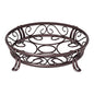 Yimobra Metal Plant Stand for Outdoor Indoor, Heavy Duty Flower Pots Holder Rustproof Wrought Iron Planter Stands Garden Round Supports Rack for Planter 9.5 Inches, Bronze Brown
