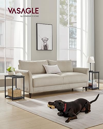 VASAGLE Side Tables Set of 2, Small End Table, Nightstand for Living Room, Bedroom, Office, Bathroom, Misty Gray and Classic Black ULET272B68 - color: Misty Gray + Classic Black
