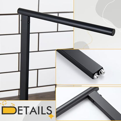 KOKOSIRI Hand Towel Rack Stand Towel Holder with Steady Marble Base for Bathroom Vanity Countertop, Matte Black Stainless Steel 15.7'' Height THS0006-BK - color: Matte Black, size: 1-Bar