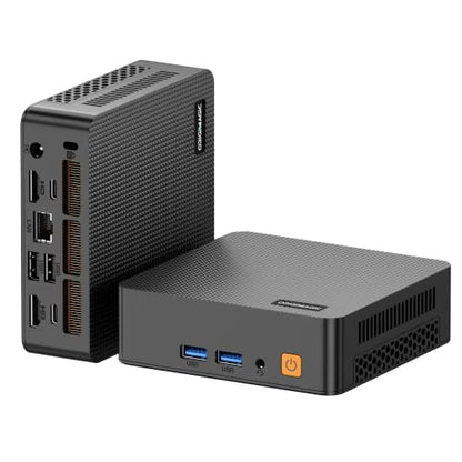 C5 Mini PC 11 Pro, Ryzen 5 3500U, 8GB DDR4 256GB NVMe SSD, Triple 4K Display Mini Computer, Dual HDMI & Full Function USB-C, Small Desktop PC with WiFi, Bluetooth, Gigabit Ethernet for Home Office - color: Pure Black