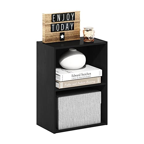 Furinno Luder Bookcase / Book / Storage, Blackwood 2-Tier - color: Blackwood, size: 2-Tier, 9 x 16 x 21