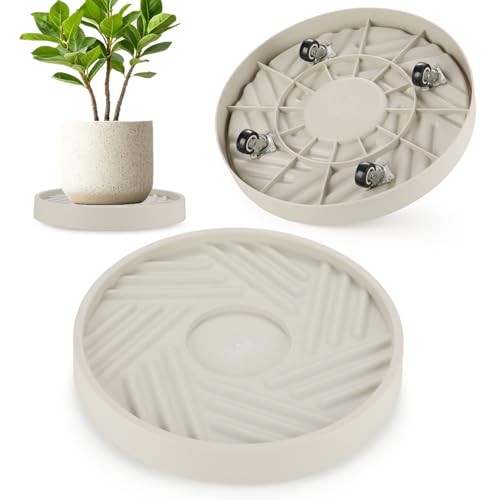 2 Pack Plant Caddy with Wheels,15" Rolling Plant Stand 195 LBS Heavy Duty with Hidden 360 ° Rotating Silent Wheel Wheels for Outdoor Indoor Large Plant Pots, Flower Pot, Patio - size: 15"-(2 Pack)