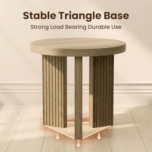 17.52" Small Round Side Table, Walnut | Coffee Table with Smooth Thick Mesa, Circle End Table with X Shaped Stable Legs, Accent Tea Table for Living Room, Office - color: Walnut, style: Side Table