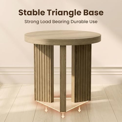 17.52" Small Round Side Table, Walnut | Coffee Table with Smooth Thick Mesa, Circle End Table with X Shaped Stable Legs, Accent Tea Table for Living Room, Office - color: Walnut, style: Side Table